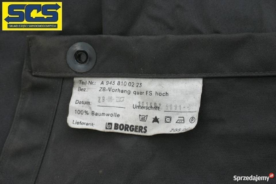 MERCEDES ACTROS MP3 ZASŁONA ZASŁONKI FIRANKI Wyposażenie wnętrza Wyposażenie wnętrza Bieleń