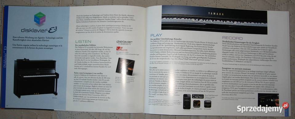 Yamaha Pianos catalog katalog pianin Kępice sprzedam