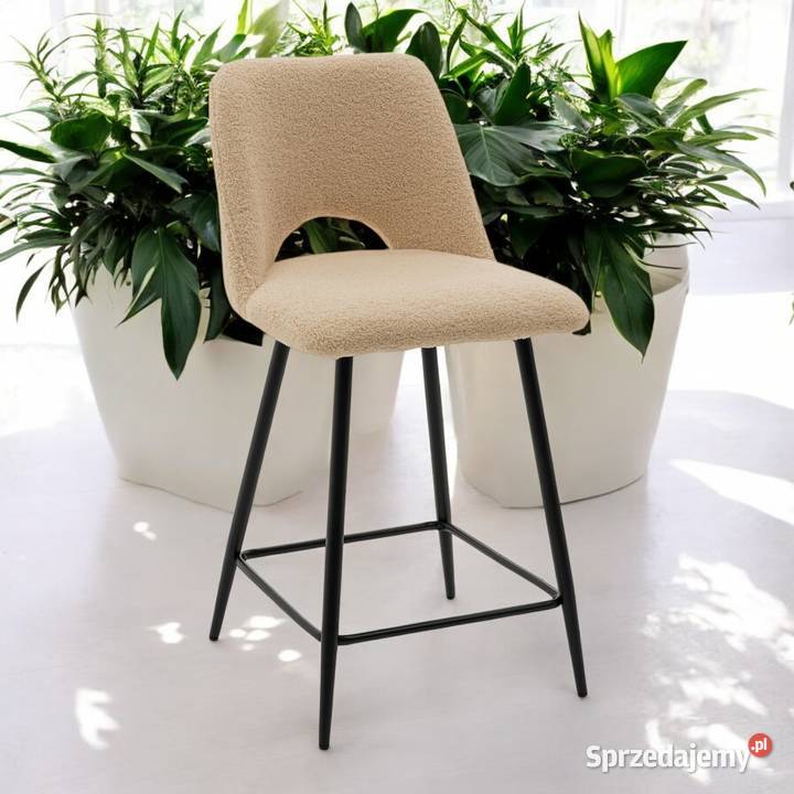 Hoker Tapicerowany Oro Boucle Ciemnobeżowe Tarchały Małe