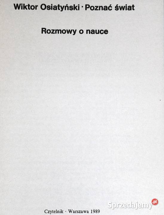 Poznać świat Rozmowy o nauce Wiktor Osiatyński
