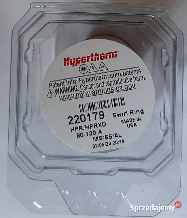 220179 HPR Pierścień Zaw Hypertherm Oryginał lubelskie Lublin