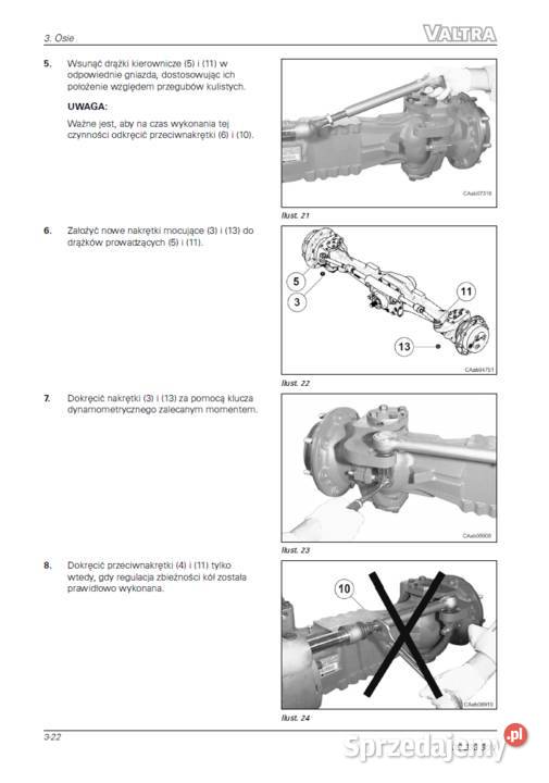 Instrukcja napraw VALTRA A104MH41A8 i A114MH41A8 Gdańsk