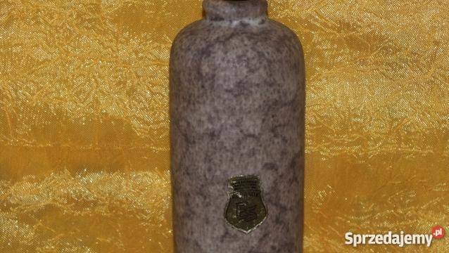 Szary wazonik w marmurek sygnowany Keramik ES Porcelana i szkło Inowrocław