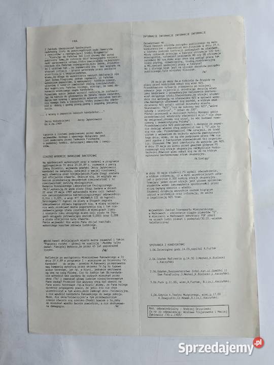 NSZZ Solidarność Wybory czerwiec 1989r kandydaci Książki i Podręczniki