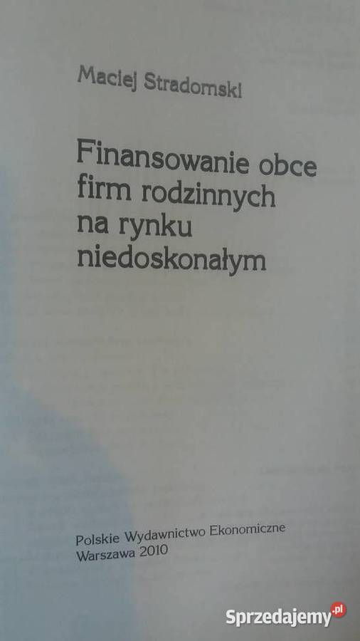 Stradomski książki Finansowanie obce firm Warszawa