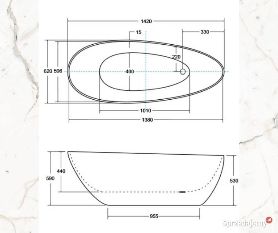 Wanna wolnostojąca Besco GOYA 142x62 czarny Dom i Ogród kujawsko-pomorskie Bydgoszcz
