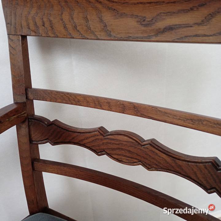 Niemiecki fotel dębowy w stylu secesyjnym Puszczykowo sprzedam