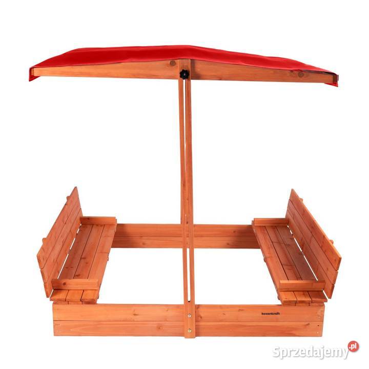 Drewniana piaskownica ogrodowa z daszkiem Poznań