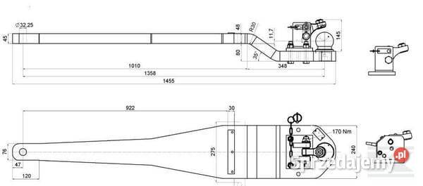 Płyta nośna zaczepu K80 1445 mm 8003680 Kamionna