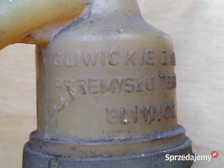 Stary szklany syfon zabytek PRL GZPT Gliwice Dąbrowa Górnicza