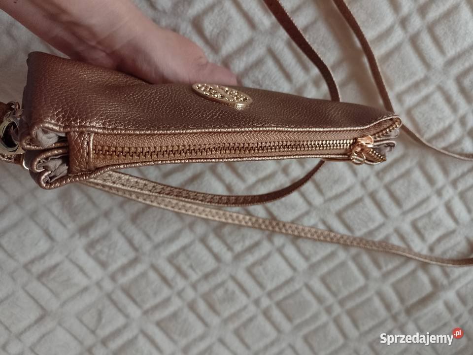 Złota torebka listonoszka saszetka z Londynu Torby i torebki Kraków