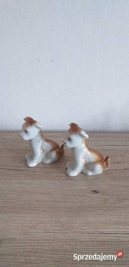 Porcelanowe pieski sygnowane Płonne