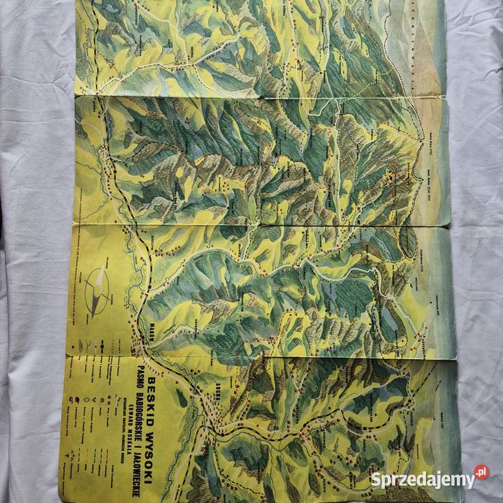 Mapy 9 całe Beskidy Beskid mapy PRL vintage Brzesko