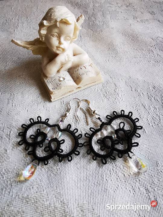 Kolczyki frywolitkowe Wiśniowa