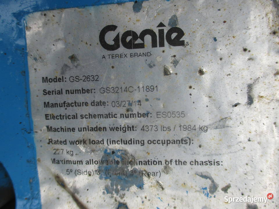 Podnośnik nożycowy zwyżka 10m Genie GS 2632 nowe nie Pleszew sprzedam