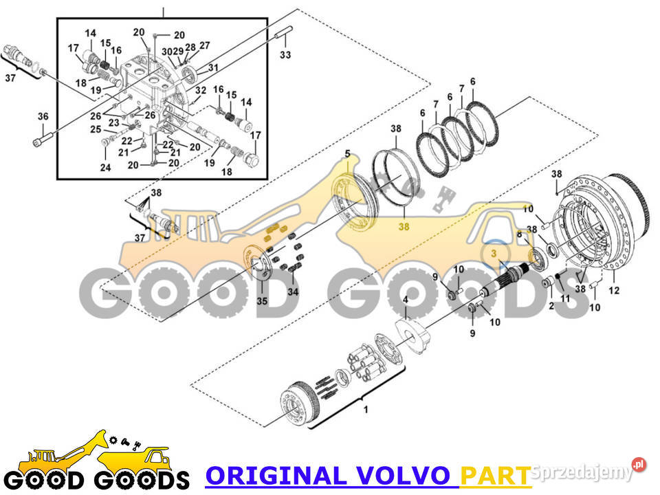VOLVO WAŁEK GŁÓWNY SILNIKA JAZDY 14719539 Władysławów