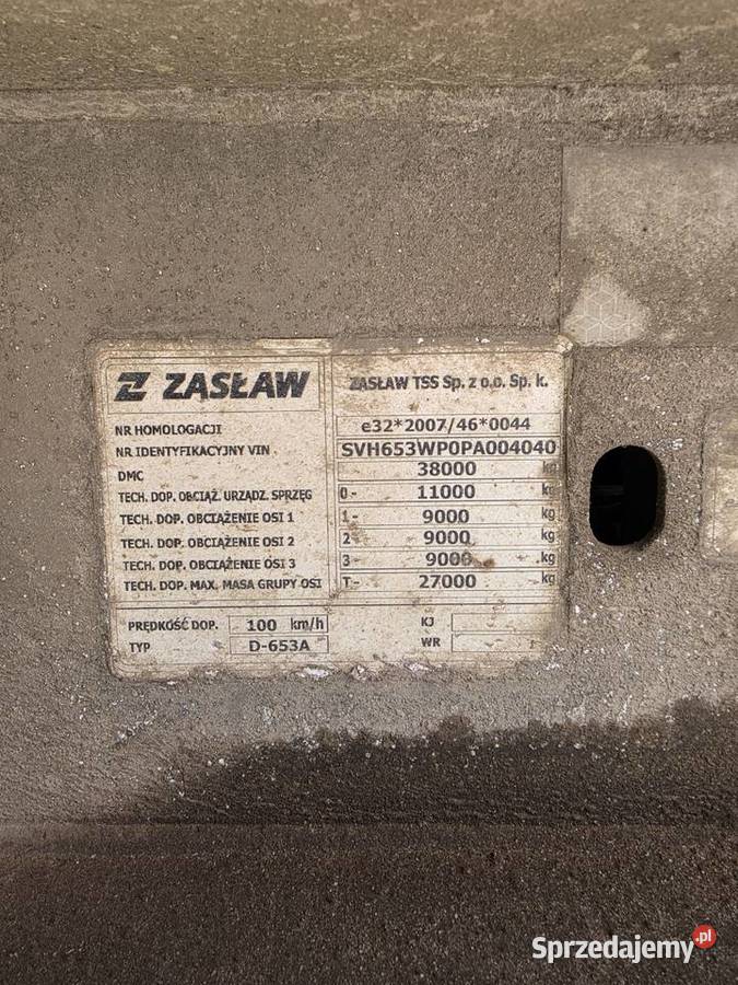 Naczepa wywrotka ZASŁAW 426m3 aluminiowa mało Zaslaw