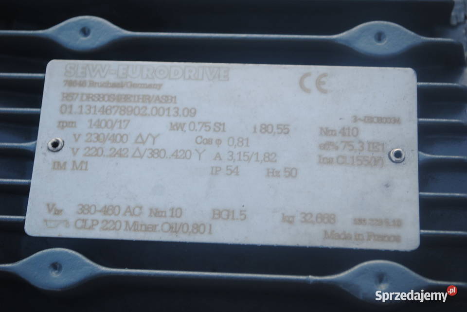 Motoreduktor 075kw 17obrmin SEW Kargowa