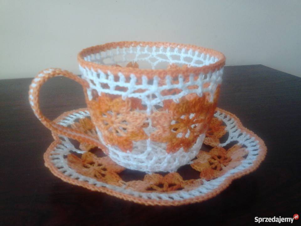 Szydełkowe filiżanki dolnośląskie Syców