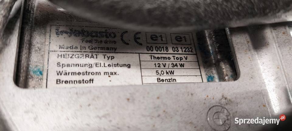 WEBASTO BMW 5 F10 F11 BMW 7 F01 F02 BENZYNA osobowe wielkopolskie Międzychód