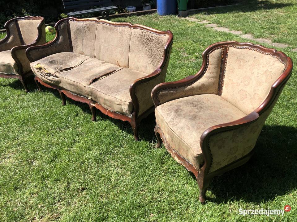 Sofa dwa fotele w stylu Ludwik Czarnków