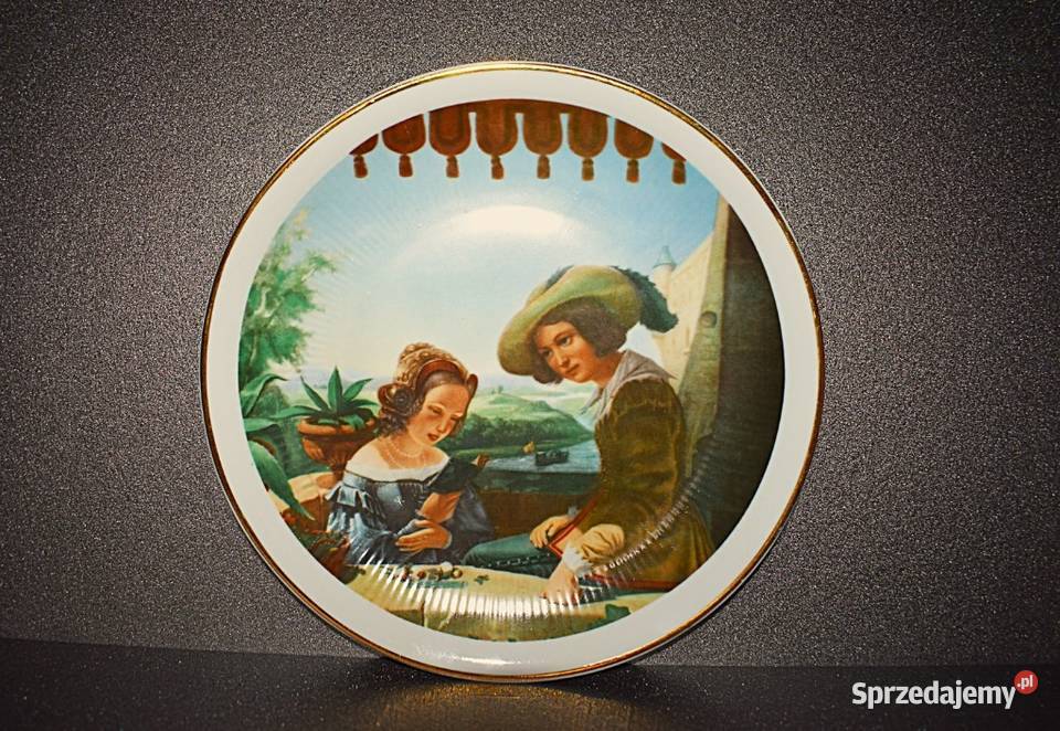 Talerz ozdobny Scena balkonowa fabryka porcelany kujawsko-pomorskie sprzedam