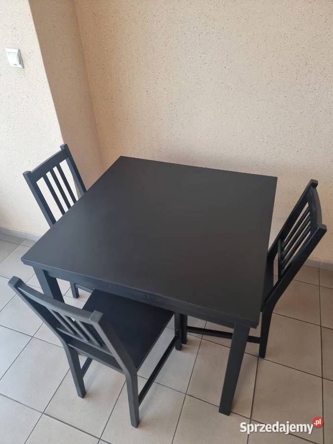 Stół drewniany rozkładany z IKEA 90x90 3 krzesła 90cm Stoły Kraków sprzedam