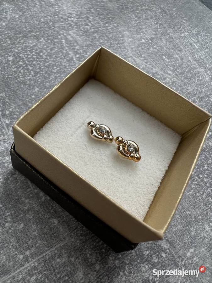Kolczyki złote z diamentem Jasło
