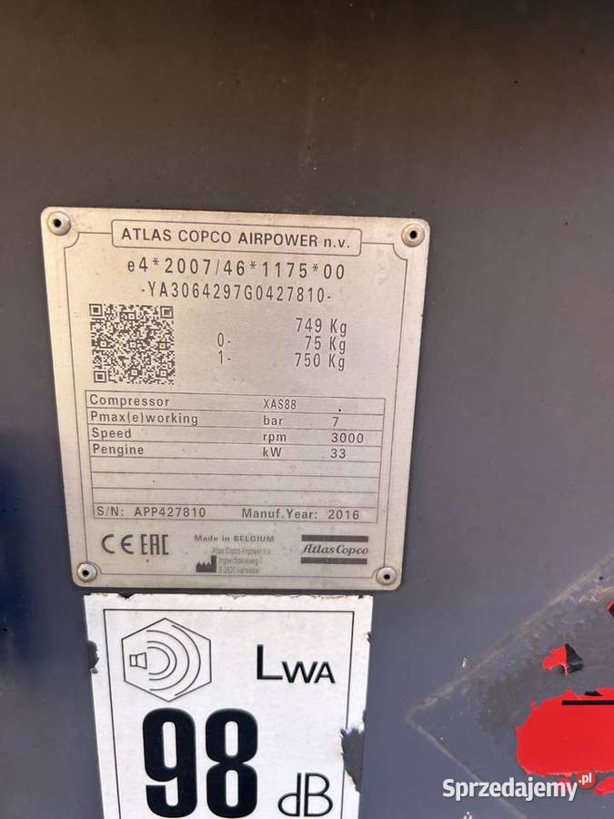 Atlas copco xas 88 silnik kubota v 1505 stan tak Wojciechów