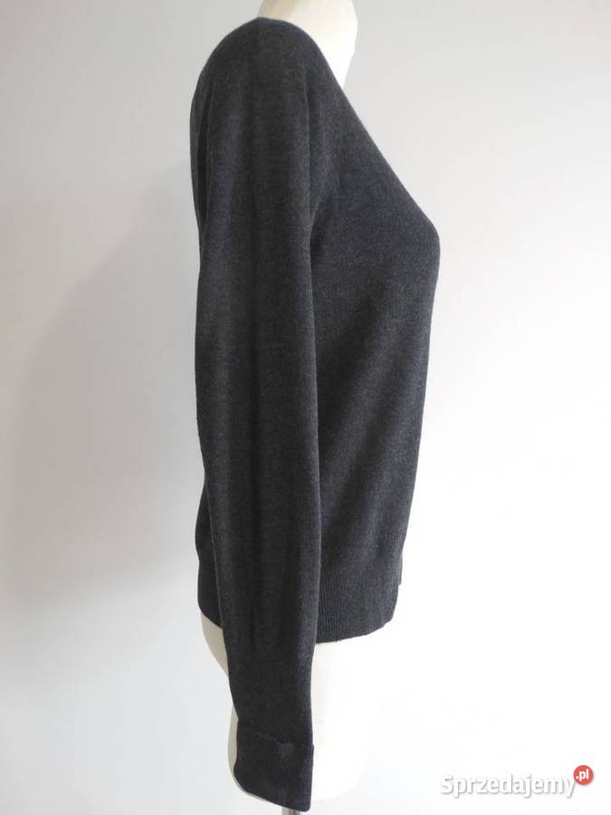 Sweter Wełniany Kaszmir Merino Wiskoza Szary Łomża sprzedam