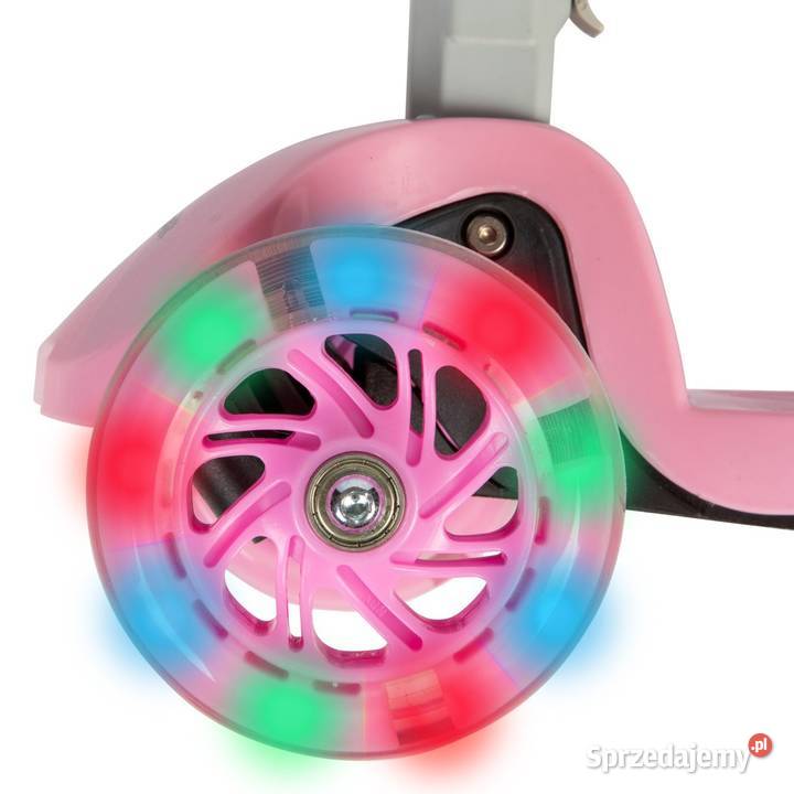 Różowa balansowa hulajnoga składana trójkołowa Poznań