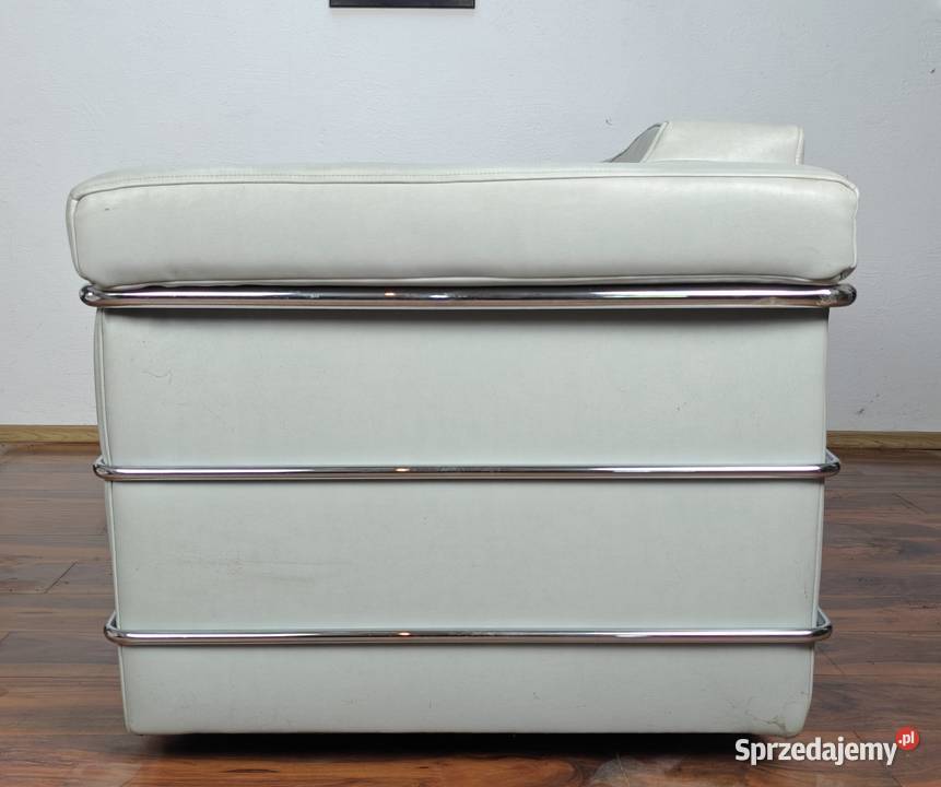 Komplet wypoczynkowy sofa fotel chrom