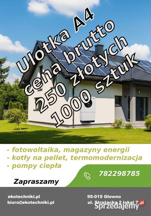 Ulotki A4 papier kredowy 130 gram 1000 sztuk Łódź