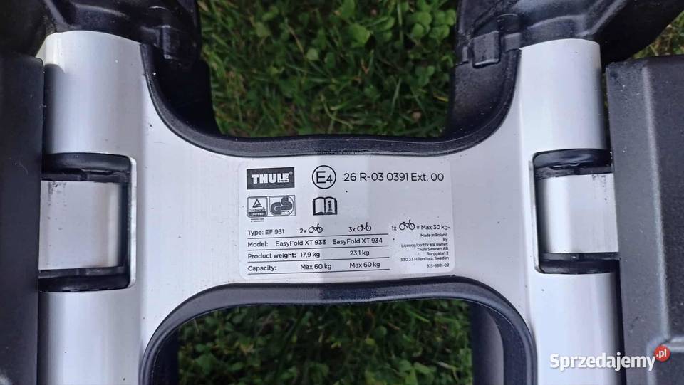 Bagażnik Thule EasyFold XT 933 na hak składany Kalna