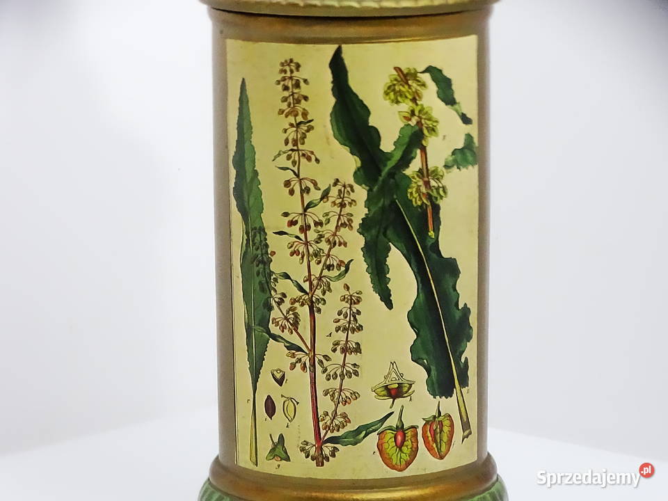 Zabytkowy pojemnik aptekarski z ilustracją lubelskie Biłgoraj