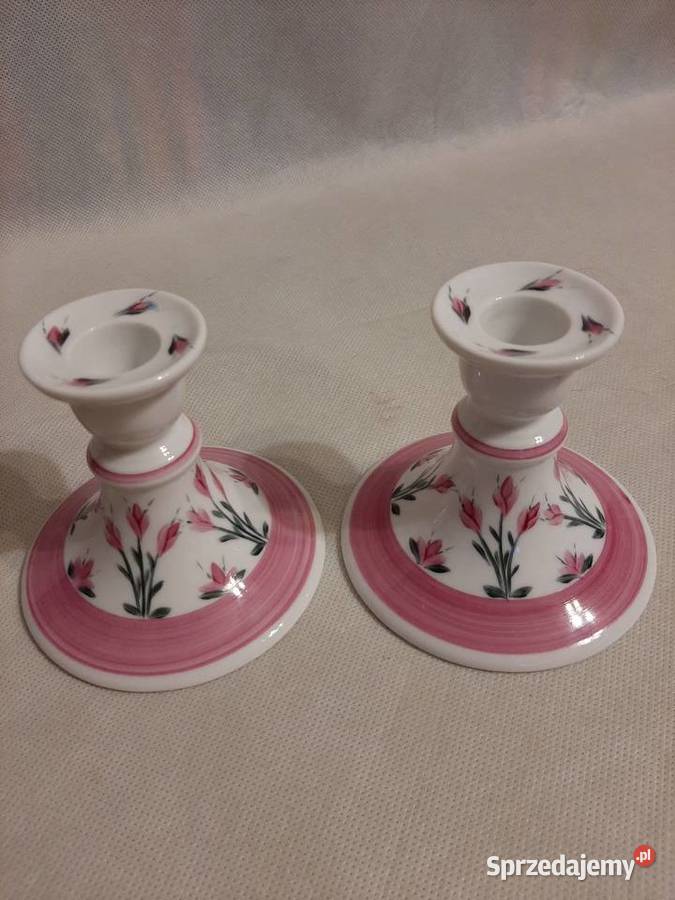 Świeczniki porcelanowe ręcznie malowane kujawsko-pomorskie Inowrocław