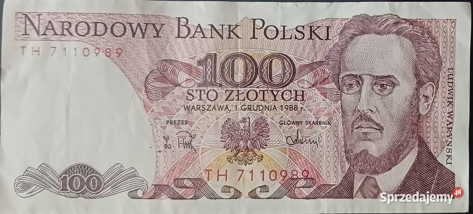 100 złotych 1XII1988 seria TH Konin