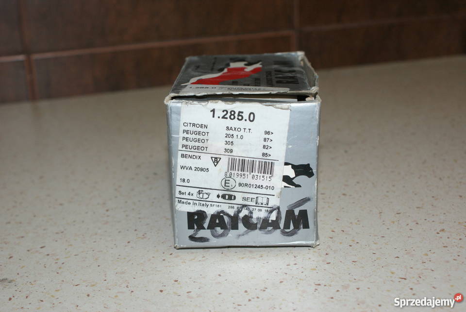 Klocek hamulcowy kpl przódPEUGEOT 205 205 309 osobowe Białobrzegi