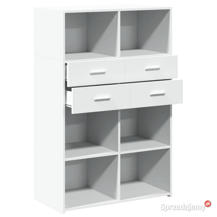 Wysoka szafka biała 80x425x124 materiał Pozostałe mazowieckie Warszawa