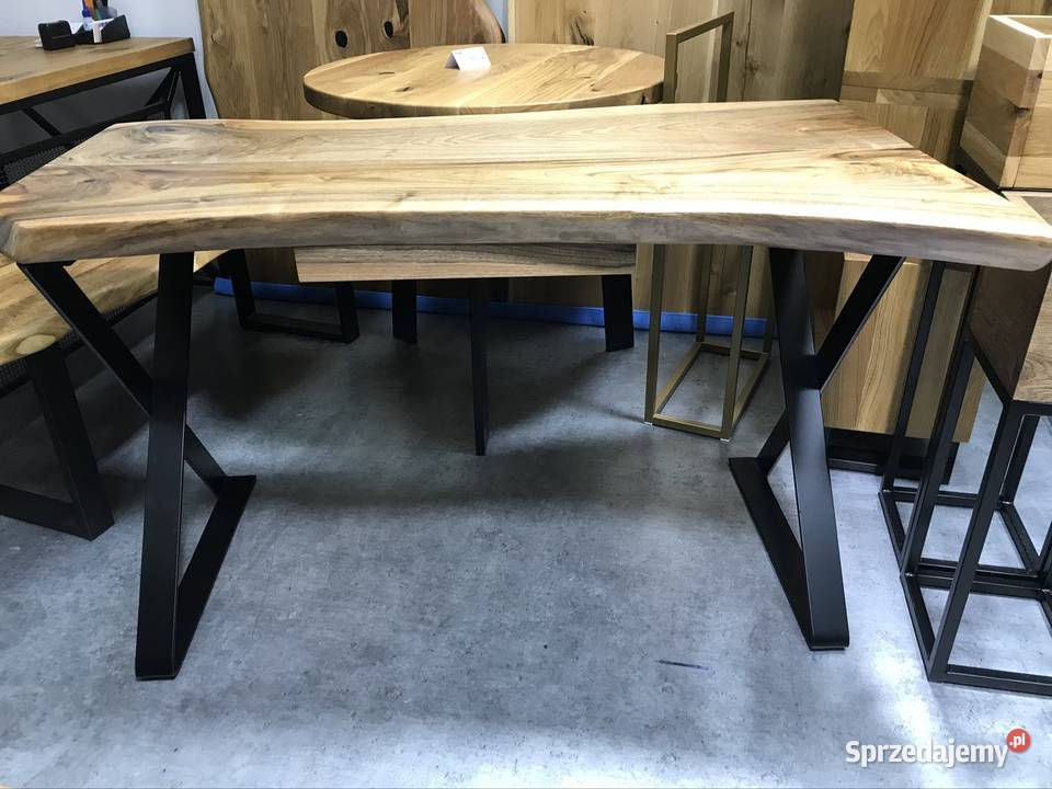 Biurko stolik orzech włoski live edge loft świętokrzyskie Kielce sprzedam