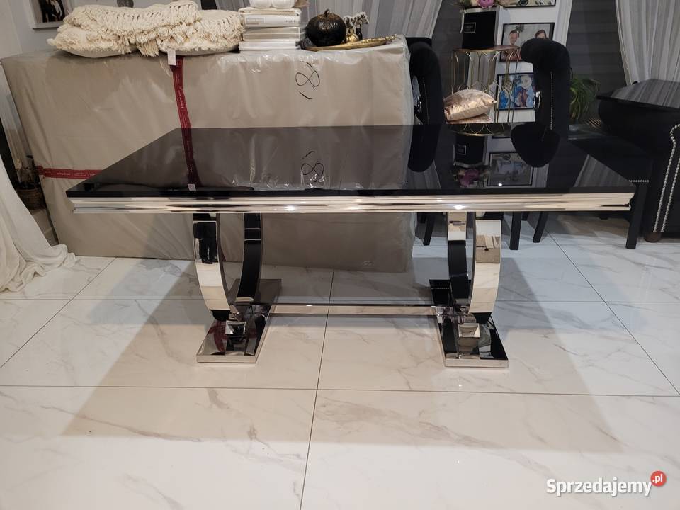 STÓŁ LUXURY SREBRNY stół glamour AKANT 90cm Dom i Ogród Gierałtowiczki sprzedam