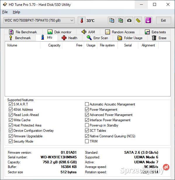 Dysk HDD WD Black 750 GB SATA Stan idealny Kalisz