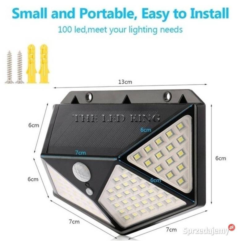 4 x LAMPA SOLARNA 100 LED KINKIET czujnik ruchu Jasło sprzedam