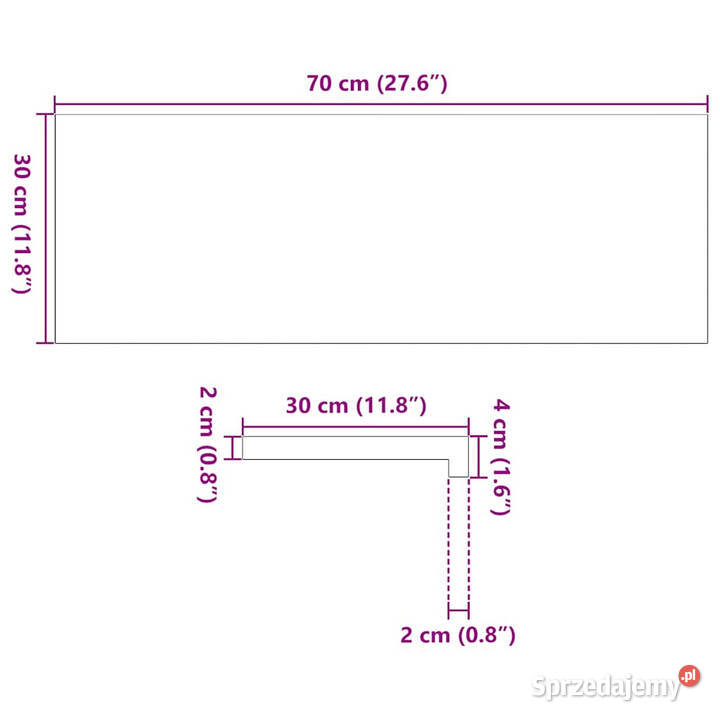 Parapety 2 ciemnobrązowy 70x30x2 lite drewno mazowieckie Warszawa