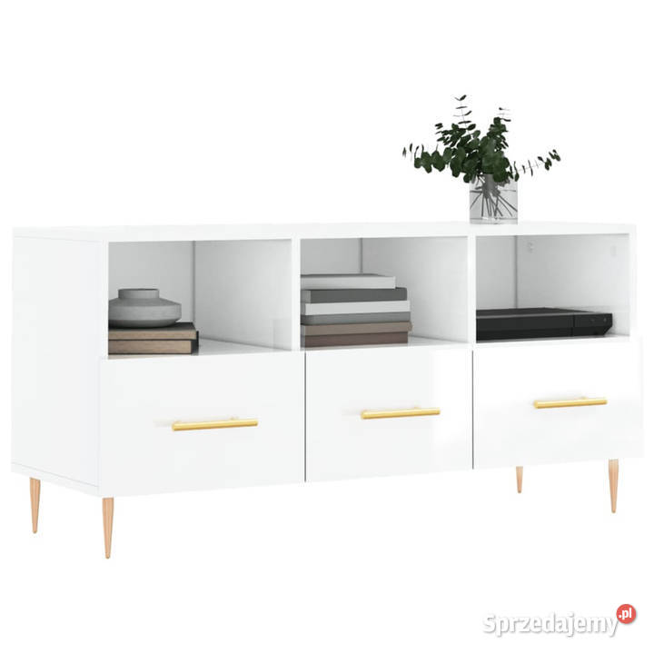 Szafka pod TV biała wysoki połysk 102x36x50 Warszawa