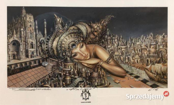 TOMASZ SĘTOWSKI Kalipso inkografia papier 22x45 Warszawa