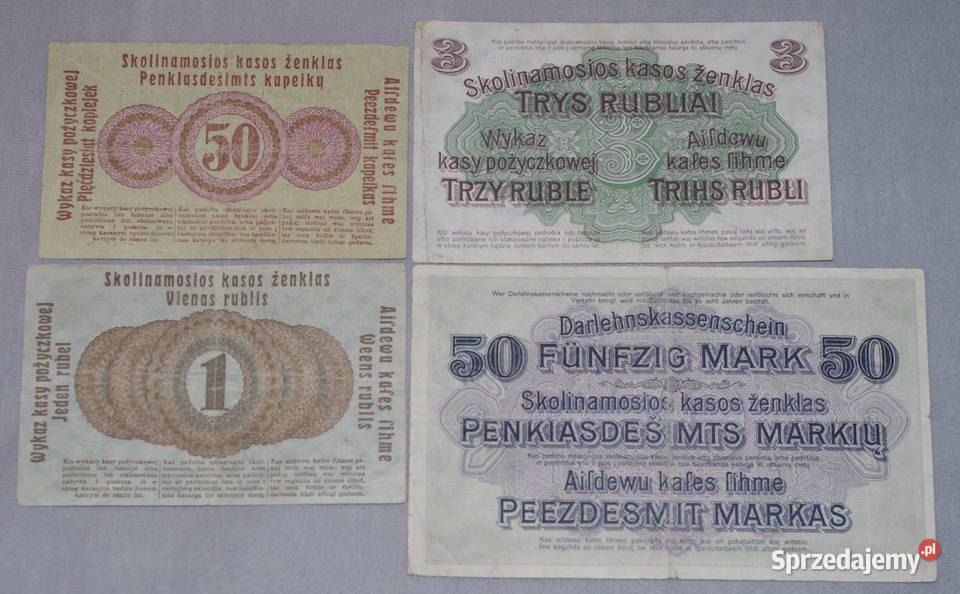 Zestaw banknotów okupacji niemieckiej 19141918 Płock