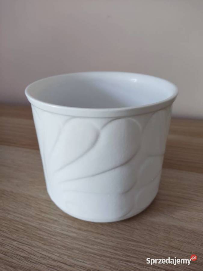 Doniczka donica osłonka ceramiczna biała fi 14 Doniczki i osłonki Głuchołazy