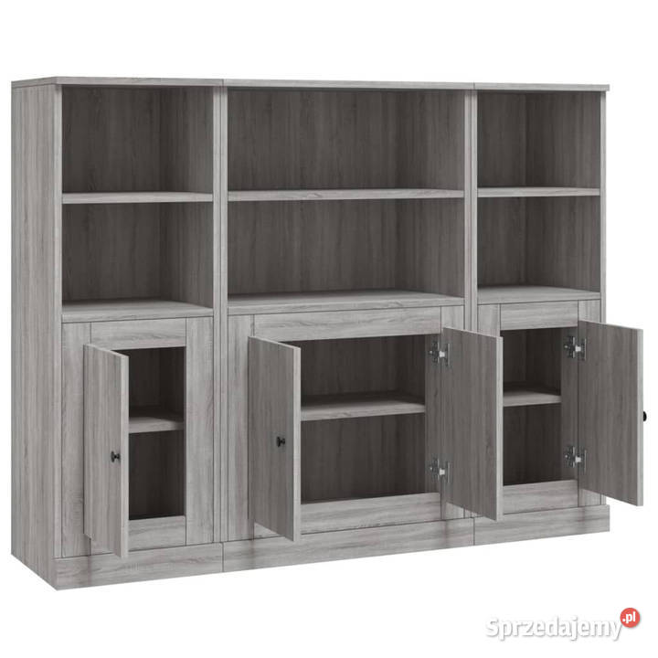 Wysokie szafki 3 szary dąb sonoma materiał Warszawa sprzedam