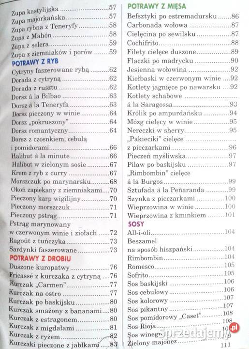 Potrawy z hiszpańskiej tawerny J Pałęcka O Rok wydania 1996 lubelskie Chełm